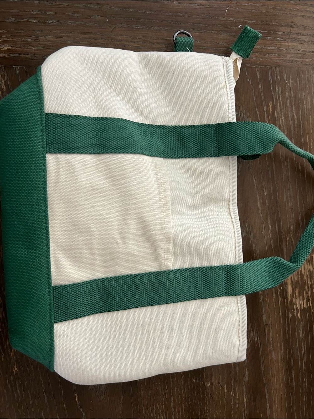 Starbucks Cream and Green Peanuts Canvas Mini Tote with Snoopy Charm - Picture 5 of 9